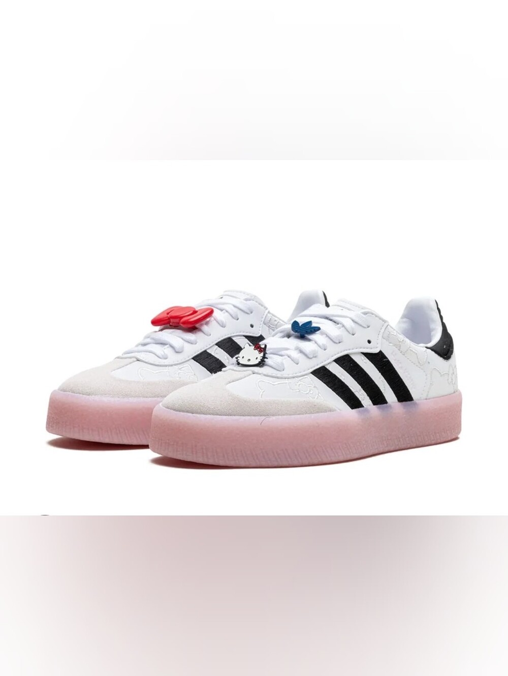 ADIDAS ORIGINAL SAMBAE HELLO KITTY WHITE PINK Size 9
